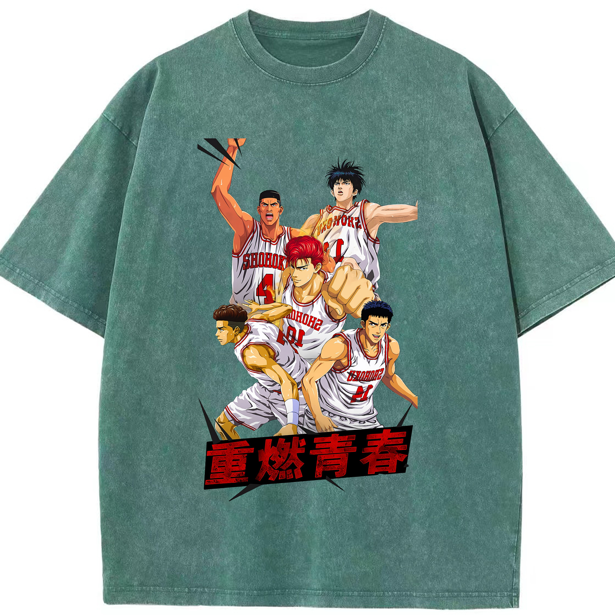 （画像用） SLAM DUNK／スラムダンク 綿100% ヴィンテージ風 半袖Tシャツ（フロントプリント）